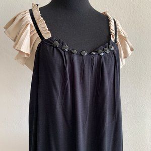TO THE MAX BLOUSE 100 rayon black/beige Size 16